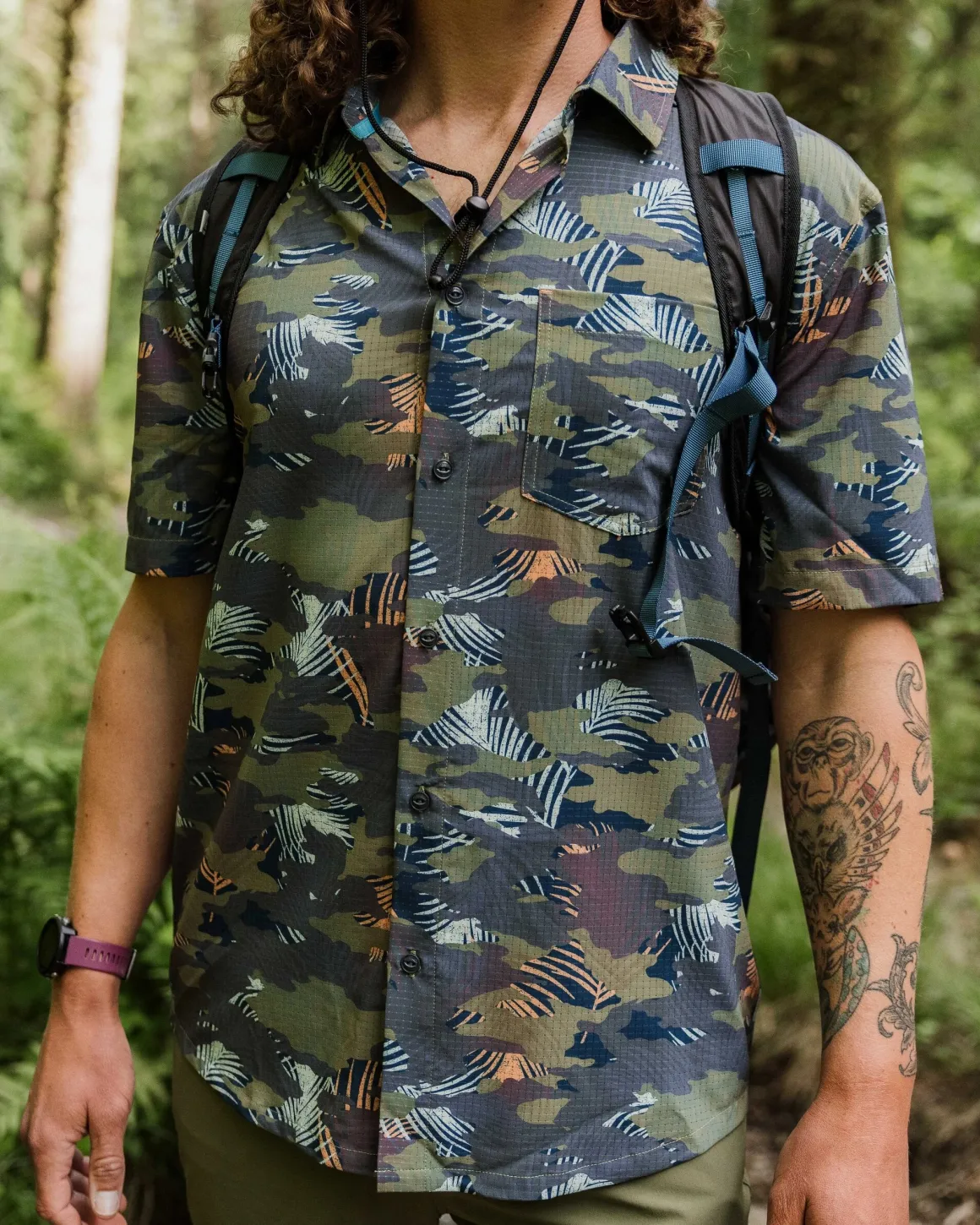 365 Recycled Active Shirt - Palm Camo Apricot