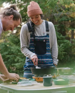 Ace Recycled Polar Fleece Overalls - Mountain Geo Tidal Blue