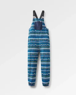 Ace Recycled Polar Fleece Overalls - Mountain Geo Tidal Blue