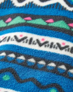 Ace Recycled Polar Fleece Overalls - Mountain Geo Tidal Blue