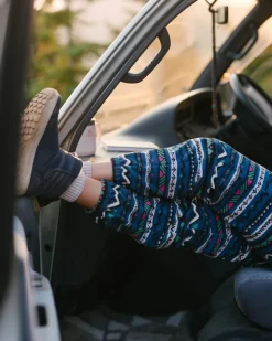 Ace Recycled Polar Fleece Overalls - Mountain Geo Tidal Blue