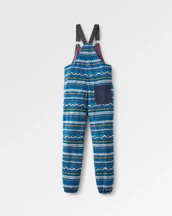 Ace Recycled Polar Fleece Overalls - Mountain Geo Tidal Blue