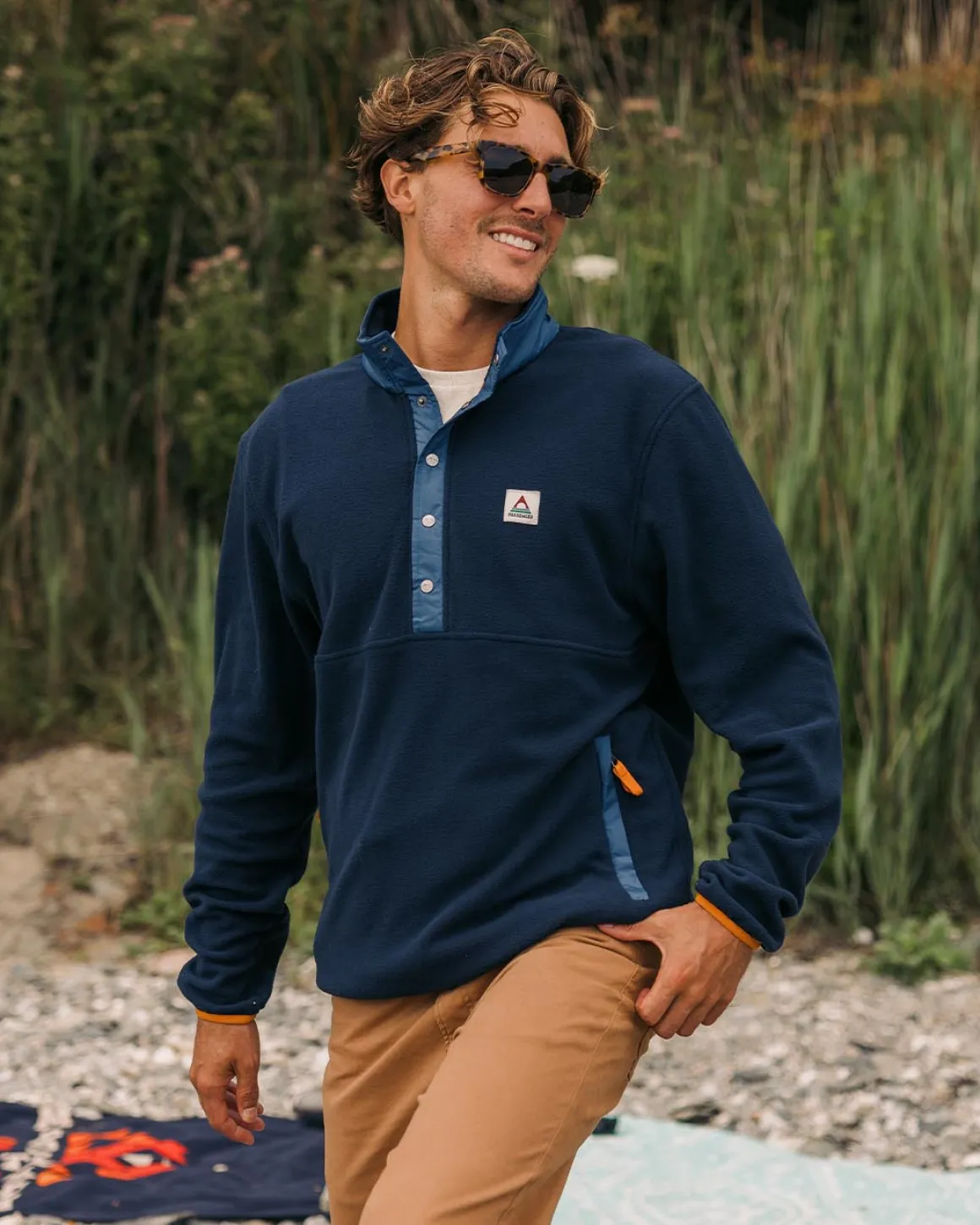 Adrift Recycled Polar Fleece - Deep Navy