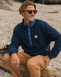 Adrift Recycled Polar Fleece - Deep Navy