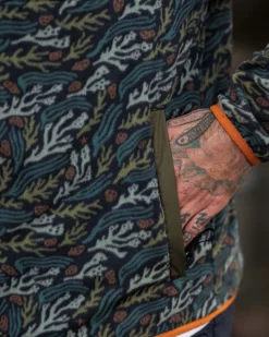 Adrift Recycled Polar Fleece - Ocean Current Black