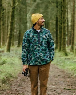 Adrift Recycled Polar Fleece - Alpine Camo Rain Forest