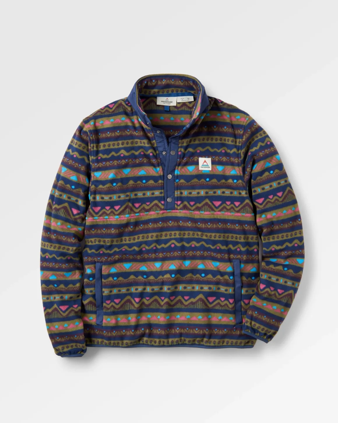 Adrift Recycled Polar Fleece - Mountain Geo Multi