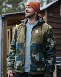 Adventure 2.0 Recycled Deep-Pile Sherpa Fleece - Alpine Camo Khaki Green