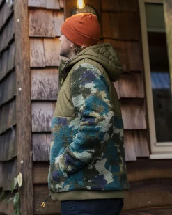 Adventure 2.0 Recycled Deep-Pile Sherpa Fleece - Alpine Camo Khaki Green