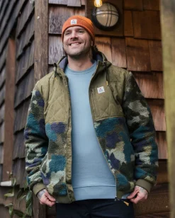 Adventure 2.0 Recycled Deep-Pile Sherpa Fleece - Alpine Camo Khaki Green