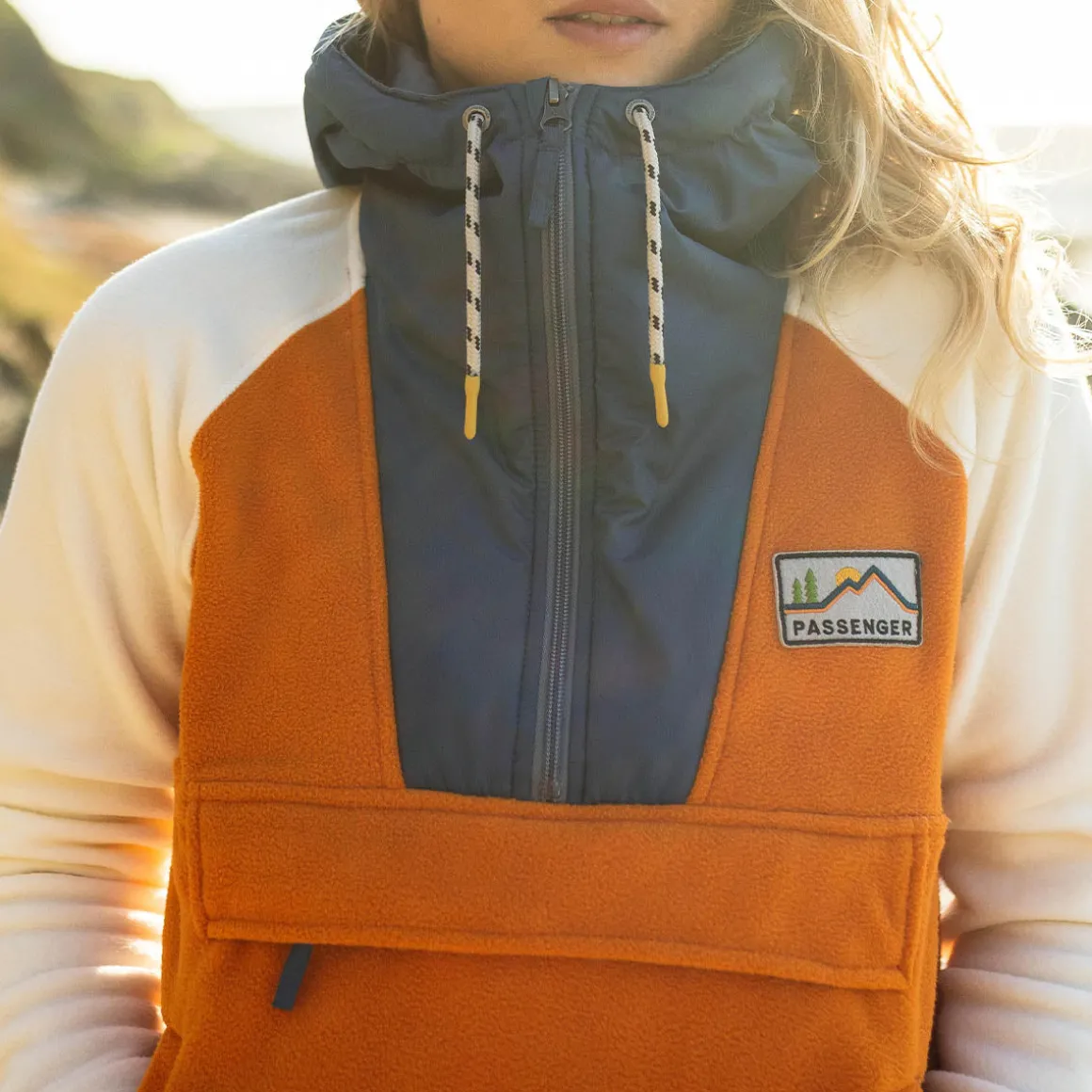 Alexander Recycled Polar Hooded Fleece - Sunrise Orange