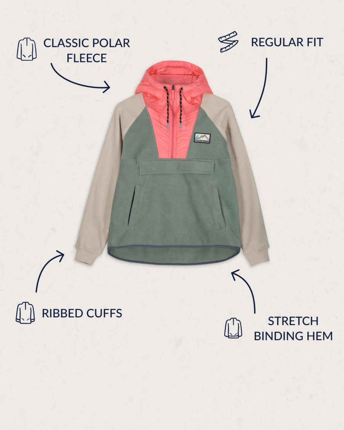 Alexander Recycled Polar Hooded Fleece - Pistachio