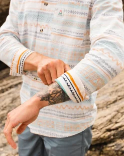 Amboro Organic Cotton Long Sleeve Shirt - Patchwork Stripe Birch