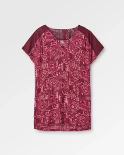 Ambrose Oversized Dress - Vintage Patchwork Wine