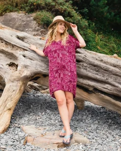 Ambrose Oversized Dress - Vintage Patchwork Wine