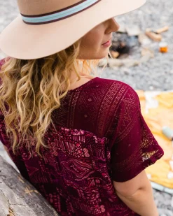 Ambrose Oversized Dress - Vintage Patchwork Wine