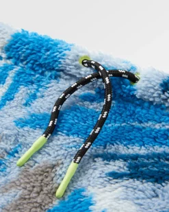 Ash Recycled Sherpa Fleece Neck Gaiter - Abstract Mountain Blue Steel