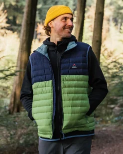 Ashland Down Recycled Vest - Rich Navy/Pear Green