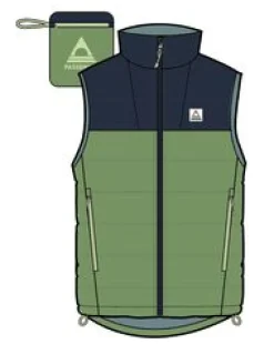 Ashland Down Recycled Vest - Rich Navy/Pear Green