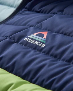 Ashland Down Recycled Vest - Rich Navy/Pear Green