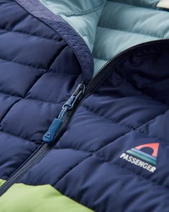 Ashland Down Recycled Vest - Rich Navy/Pear Green