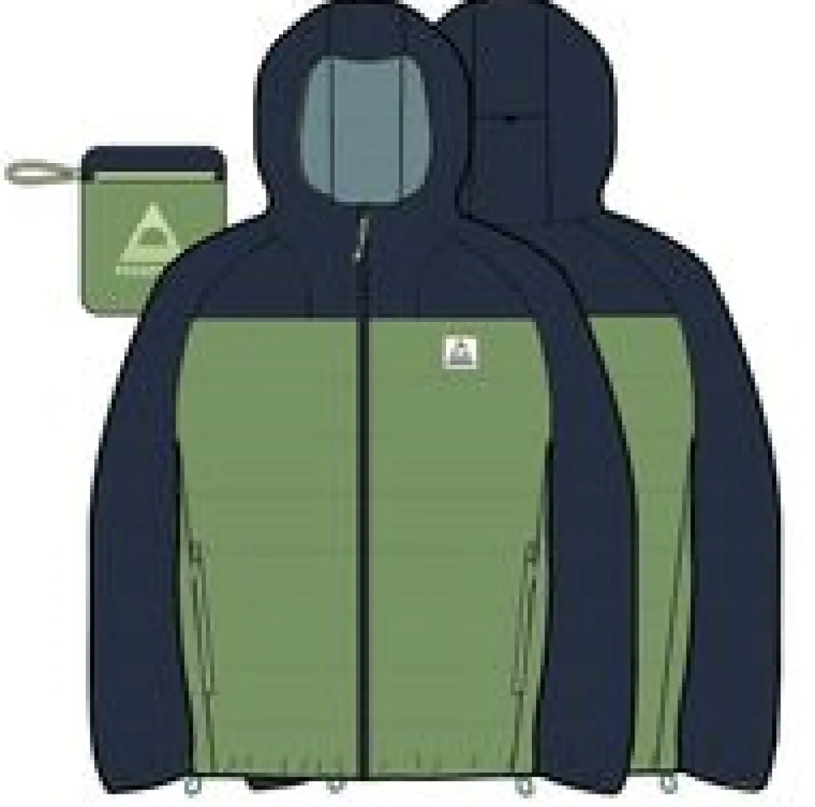Ashland Recycled Down Jacket - Rich Navy/Pear Green