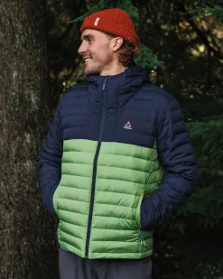 Ashland Recycled Down Jacket - Rich Navy/Pear Green