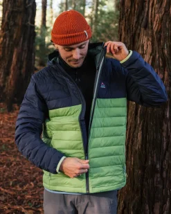 Ashland Recycled Down Jacket - Rich Navy/Pear Green