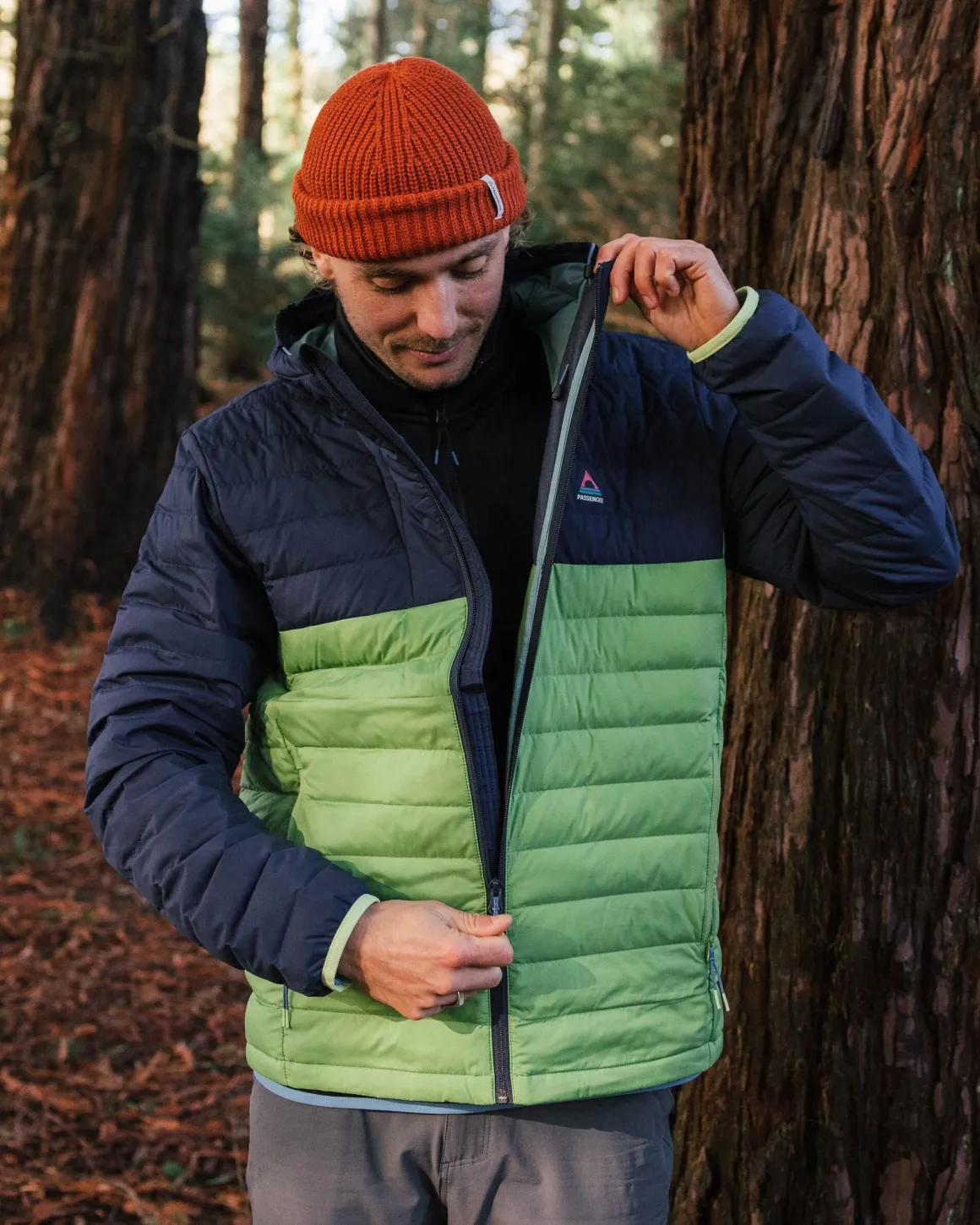 Ashland Recycled Down Jacket - Rich Navy/Pear Green