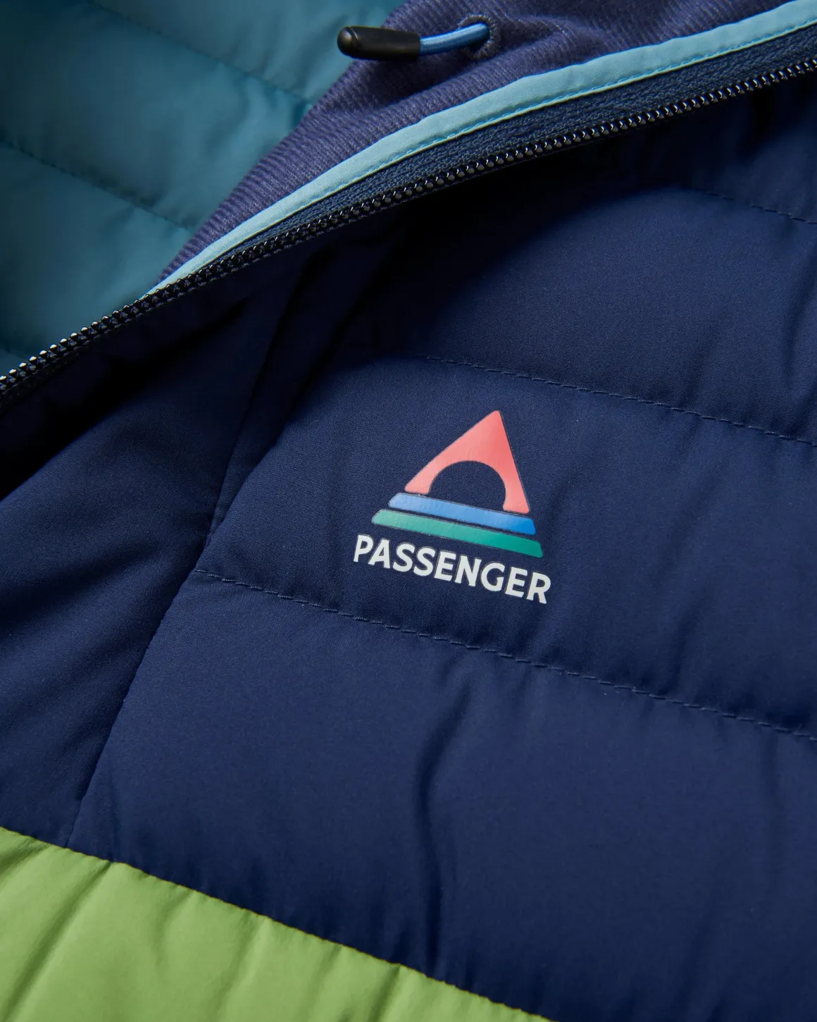 Ashland Recycled Down Jacket - Rich Navy/Pear Green