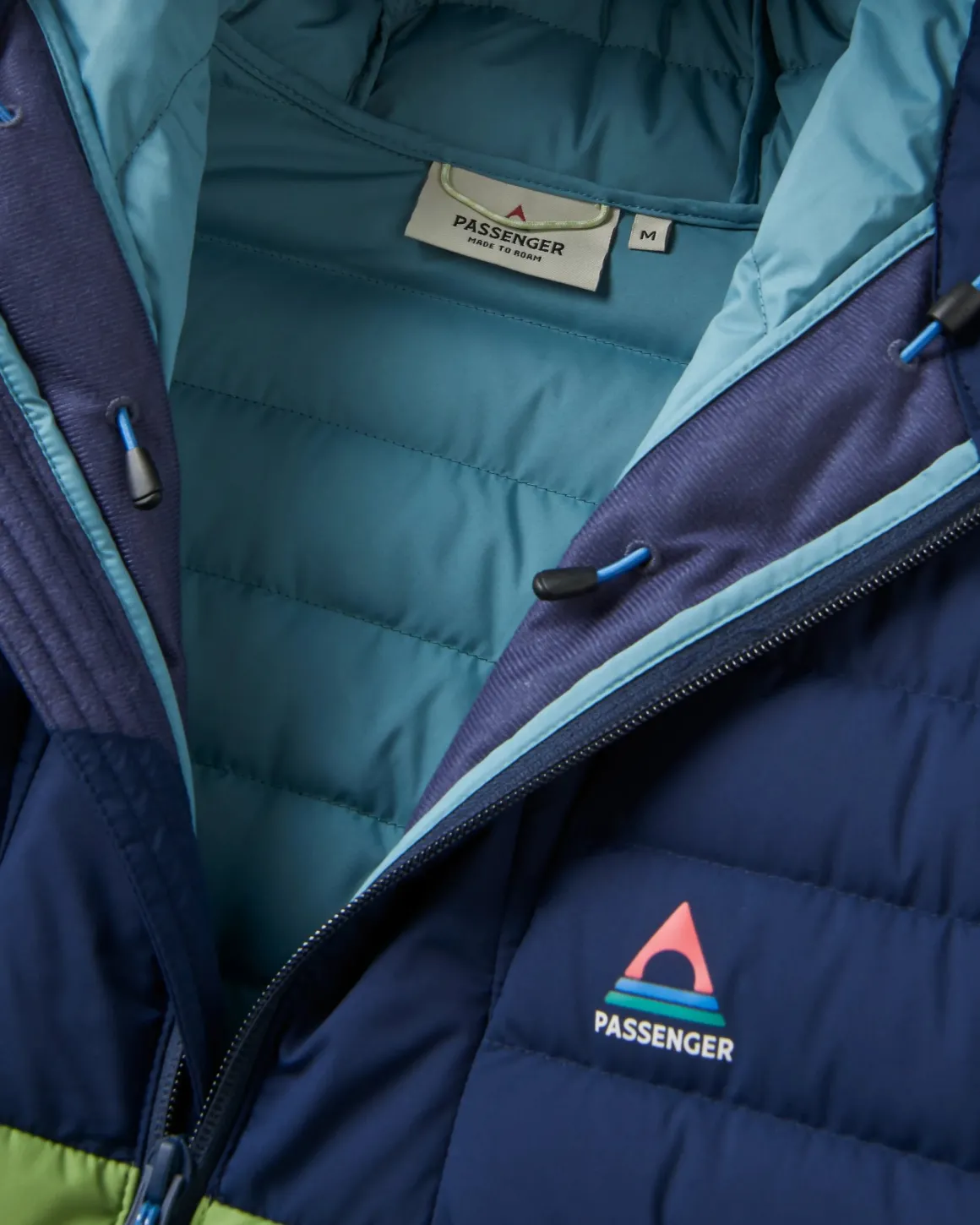 Ashland Recycled Down Jacket - Rich Navy/Pear Green
