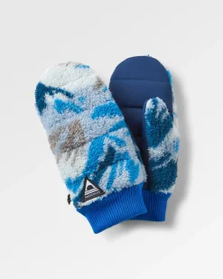 Avalanche Recycled Sherpa Mittens - Abstract Mountain Blue Steel