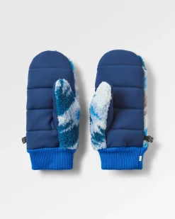 Avalanche Recycled Sherpa Mittens - Abstract Mountain Blue Steel