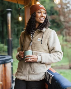 Awaken Recycled Deep-Pile Sherpa Fleece - Feather/Biscuit