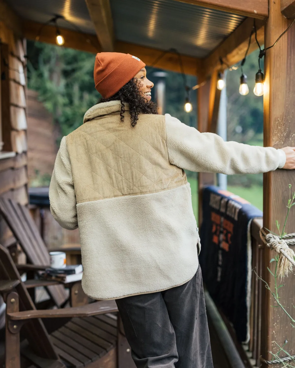 Awaken Recycled Deep-Pile Sherpa Fleece - Feather/Biscuit