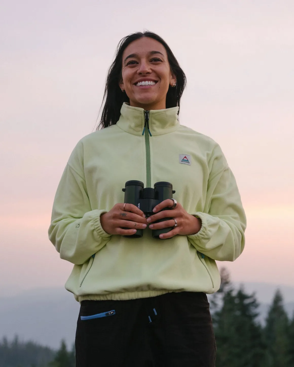 Ayla Recycled Micro Polartec Fleece - Soft Lime Juice