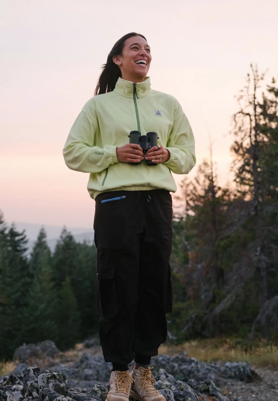 Ayla Recycled Micro Polartec Fleece - Soft Lime Juice