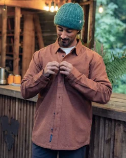 Backcountry Long Sleeve Flannel Shirt - Cappuccino/Dusty Ochre