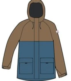 Baltic Recycled Insulated Parka - Toffee/Blue Steel