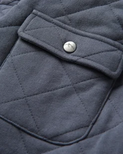 Bark Recycled Quilted Button Up Sweatshirt - Charcoal