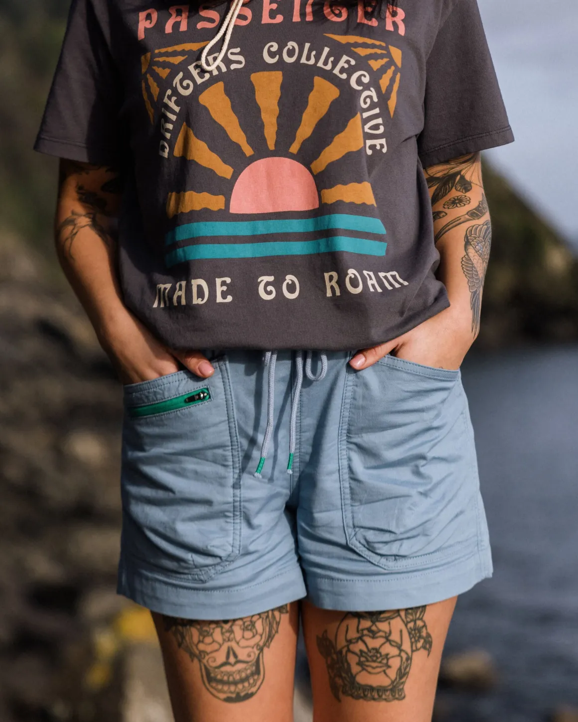 Basswood Organic Cotton Shorts - Faded Denim