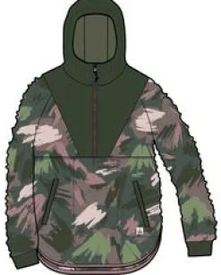 Beaumont Recycled Sherpa Hooded Fleece - Abstract Mountain Fir Tree