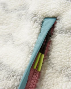 Beaumont Recycled Sherpa Hooded Fleece - Mountain Geo Vintage White