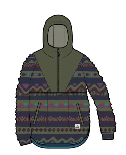 Beaumont Recycled Sherpa Hooded Fleece - Mountain Geo Multi