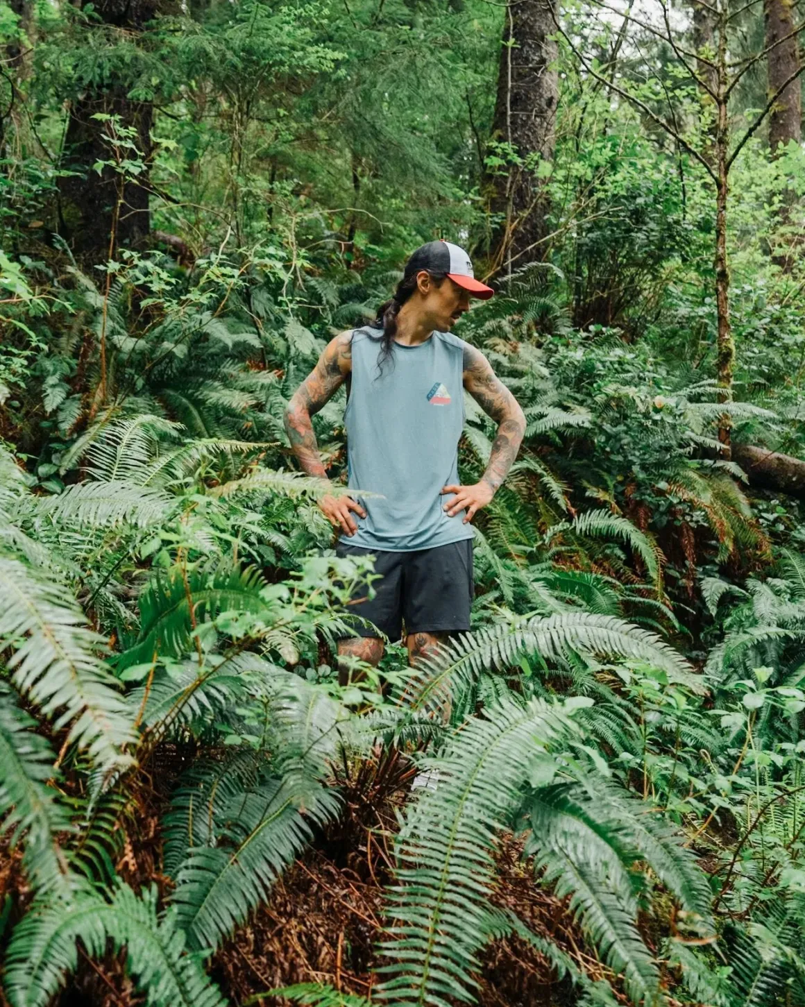 Boardwalk Active Recycled Tank Top - Blue Steel Marl