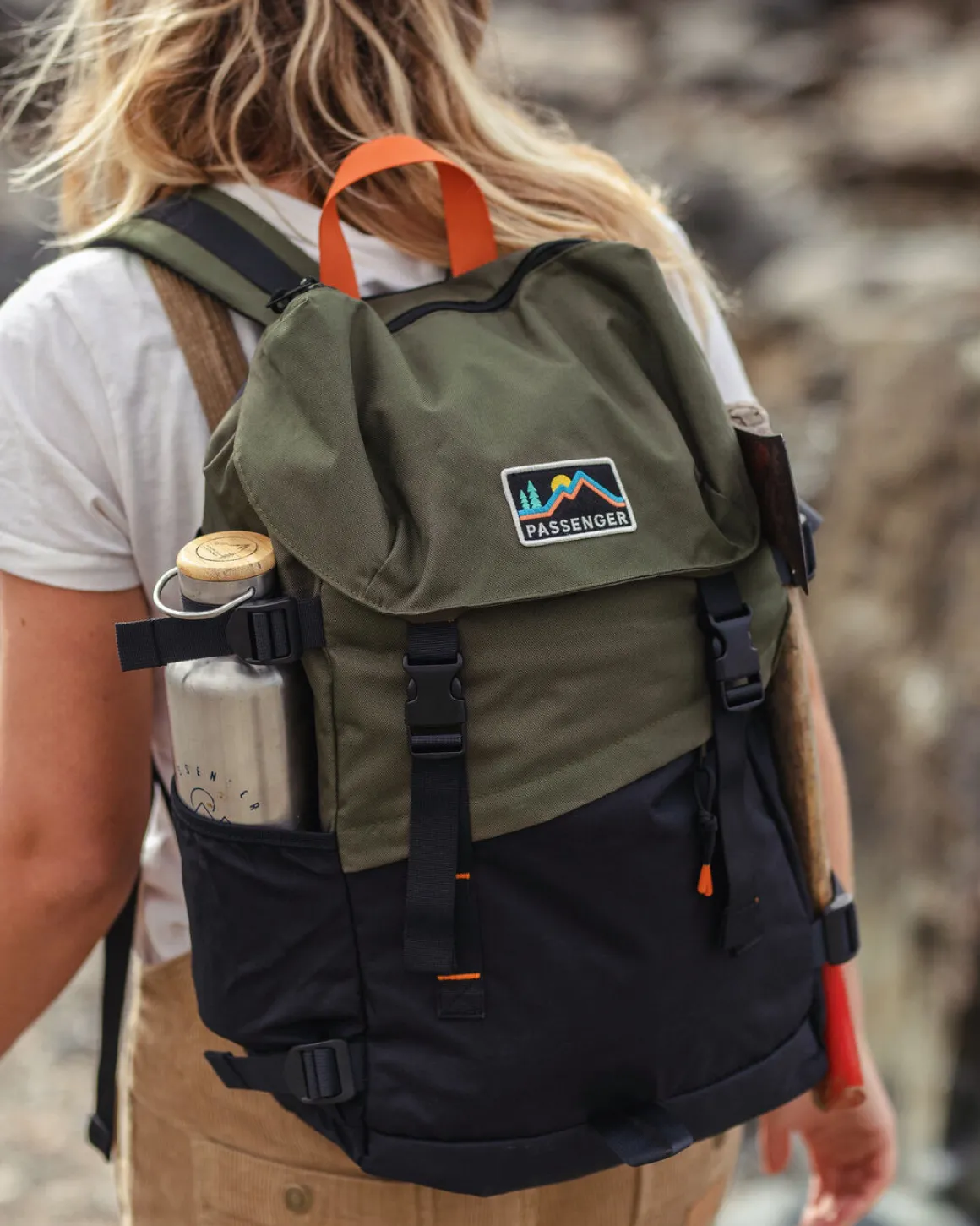 Boondocker Recycled 26L Backpack - Black/Khaki Green