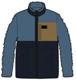 Born Explorer Recycled Polar-Lined Sherpa Fleece - Blue Steel