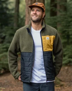 Born Explorer Recycled Polar-Lined Sherpa Fleece - Khaki Green