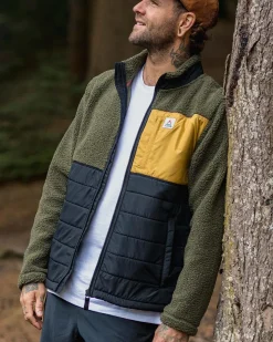 Born Explorer Recycled Polar-Lined Sherpa Fleece - Khaki Green