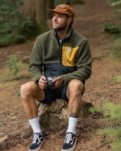 Born Explorer Recycled Polar-Lined Sherpa Fleece - Khaki Green